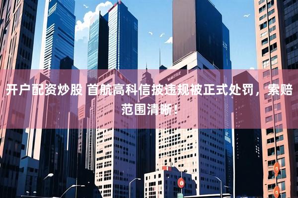 开户配资炒股 首航高科信披违规被正式处罚，索赔范围清晰！